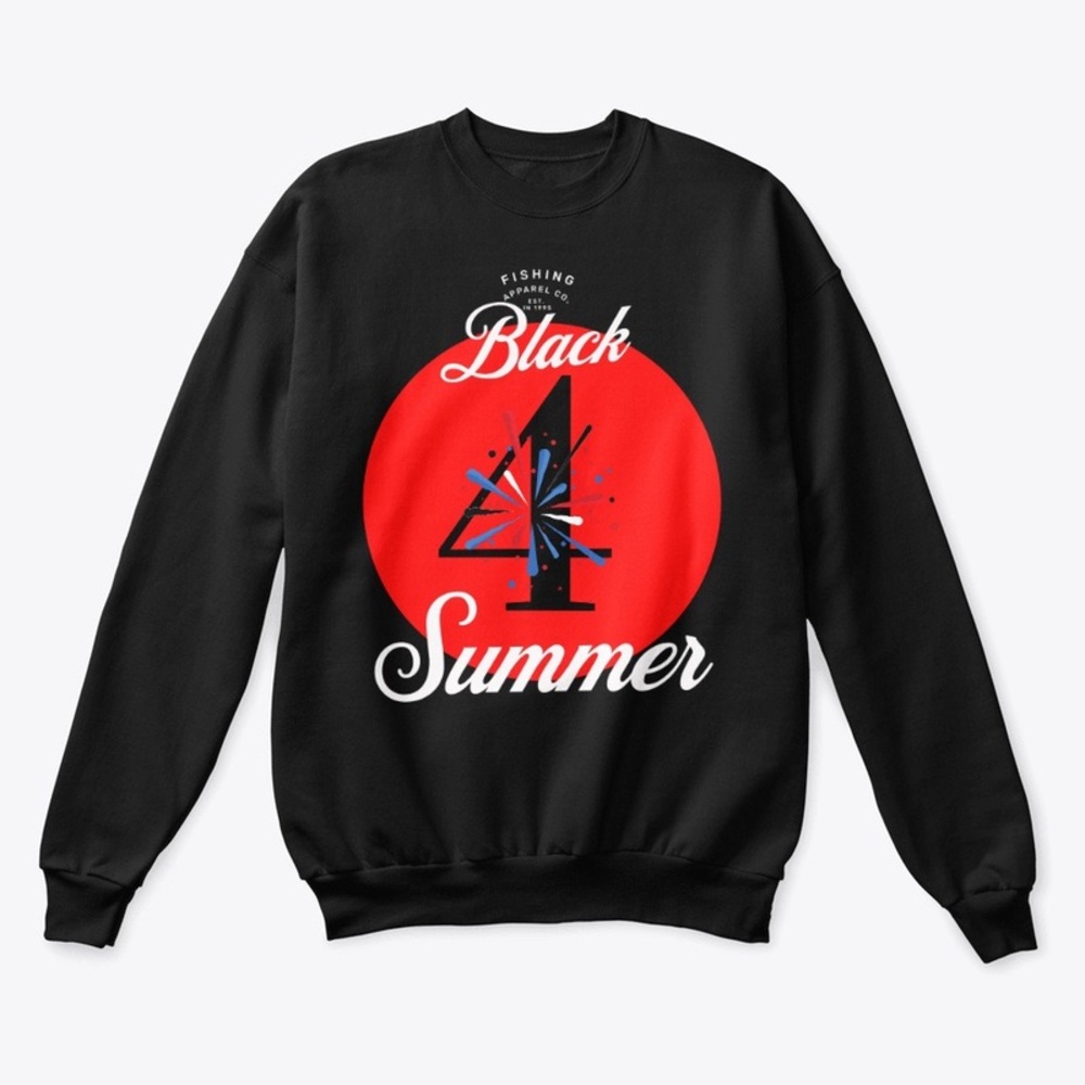 Black Summer 4th of July Boat Sweater